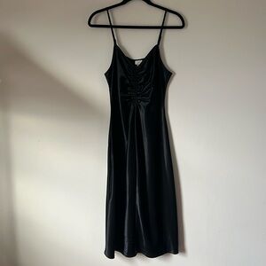 Black satin dress